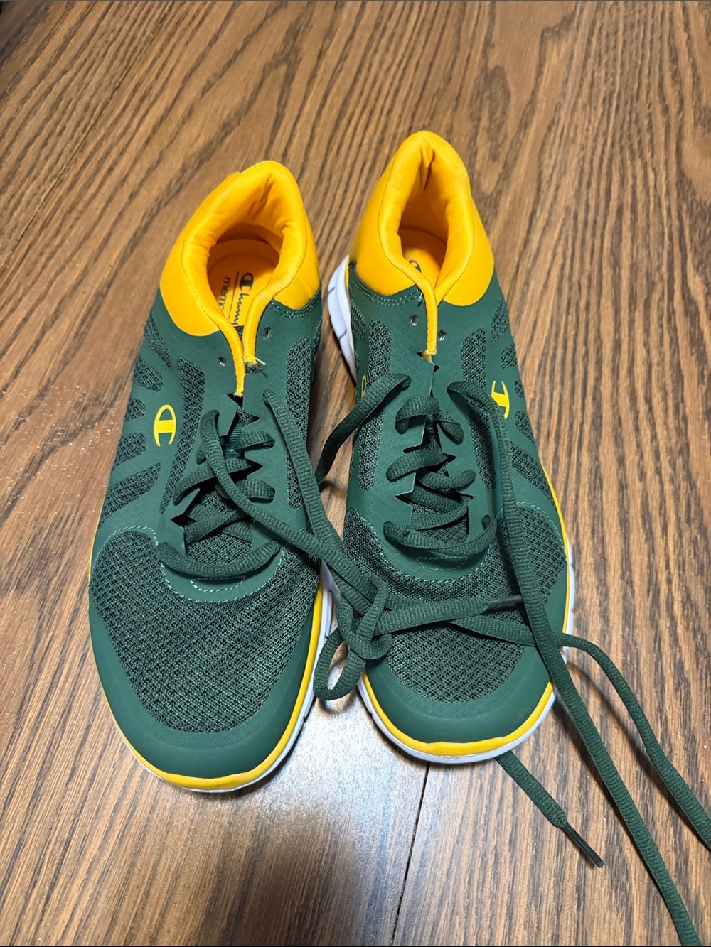 Champion Green and Yellow Low-Top Athletic Sneakers